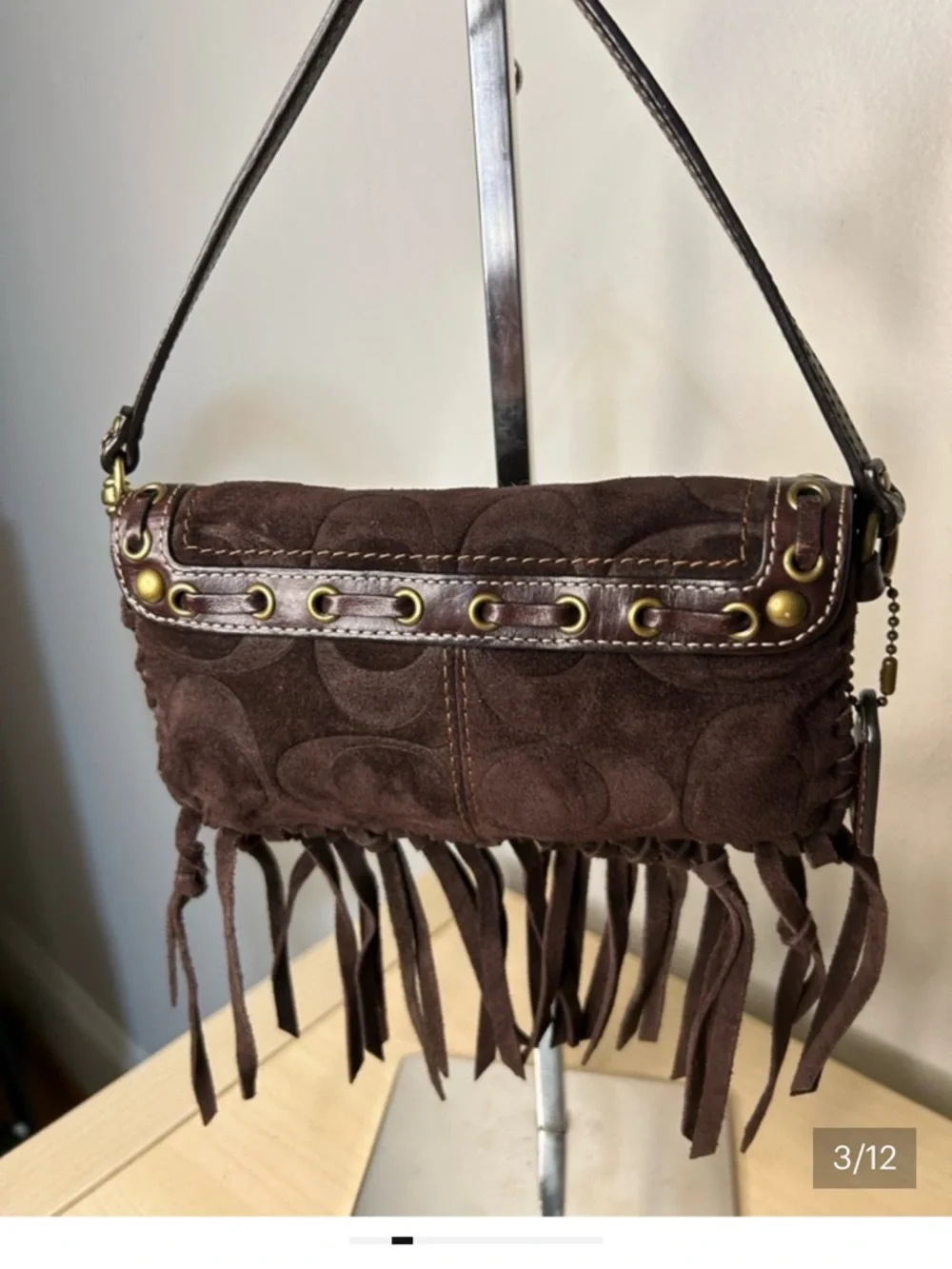 Coach Legacy Small Bag Brown Suede Boho - Picture 3 of 16